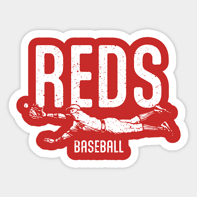 REDS Vintage Catch Sticker by Throwzack